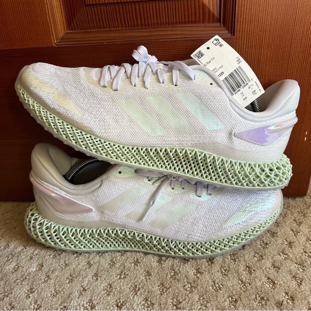 BNWOB Adidas Parley x 4D Run 1.0 LTD 'White Iridescent’ Size 12.5